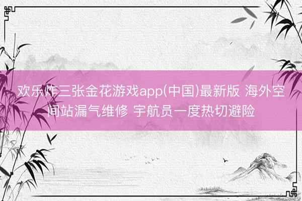 欢乐炸三张金花游戏app(中国)最新版 海外空间站漏气维修 宇航员一度热切避险