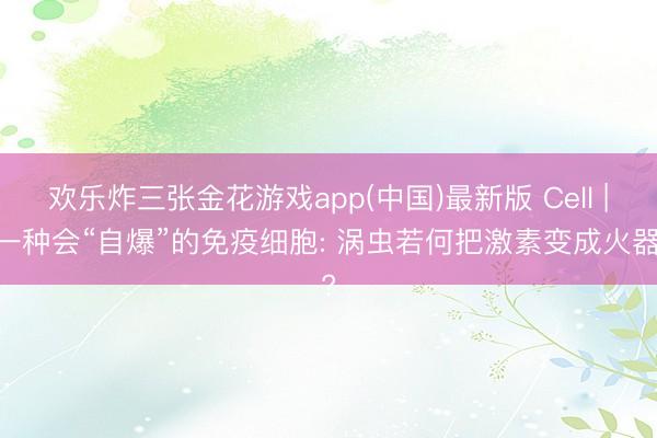 欢乐炸三张金花游戏app(中国)最新版 Cell | 一种会“自爆”的免疫细胞: 涡虫若何把激素变成火器?