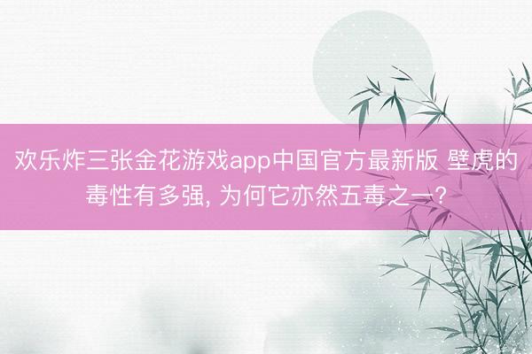欢乐炸三张金花游戏app中国官方最新版 壁虎的毒性有多强， 为何它亦然五毒之一?