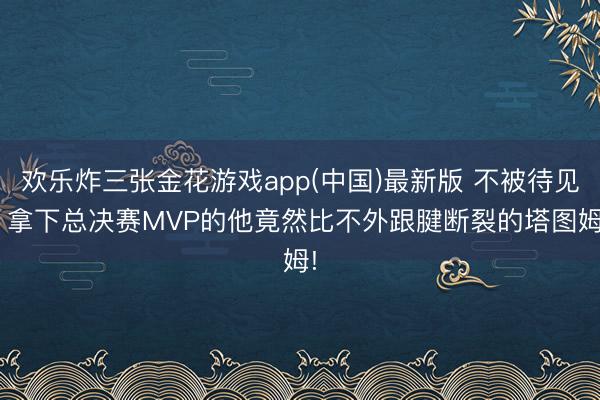 欢乐炸三张金花游戏app(中国)最新版 不被待见! 拿下总决赛MVP的他竟然比不外跟腱断裂的塔图姆!