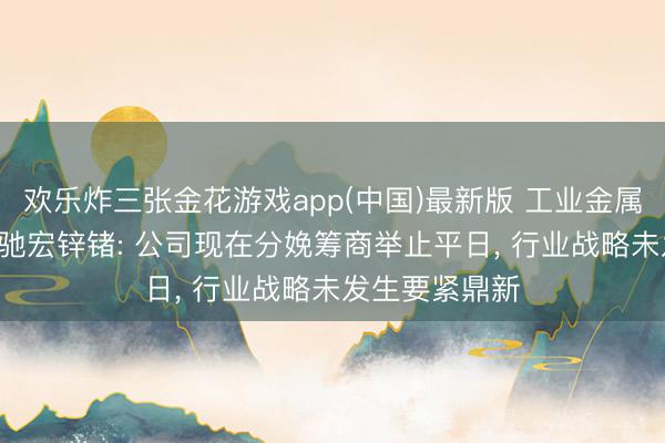 欢乐炸三张金花游戏app(中国)最新版 工业金属抓续走大涨! 驰宏锌锗: 公司现在分娩筹商举止平日， 行业战略未发生要紧鼎新